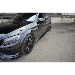 Накладки сплиттеры на пороги на Mercedes C W205 C43 AMG